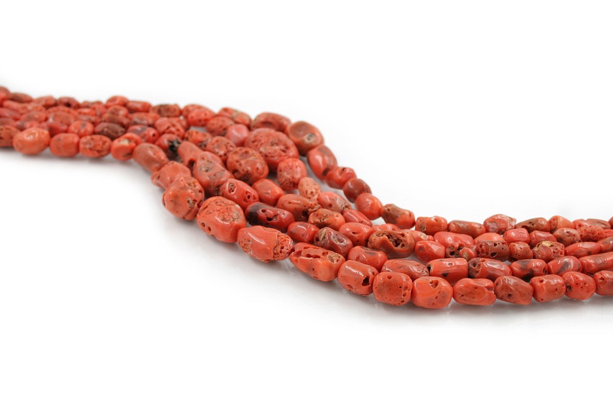 Mediterranean Coral gradation strands tumbles shape
