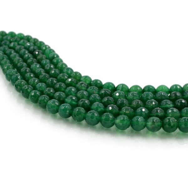 Green Agate strands faceted round shape size 10mm