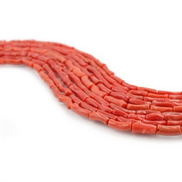 Mediterranean Coral strands irregular cylindrical shape size 5x13mm