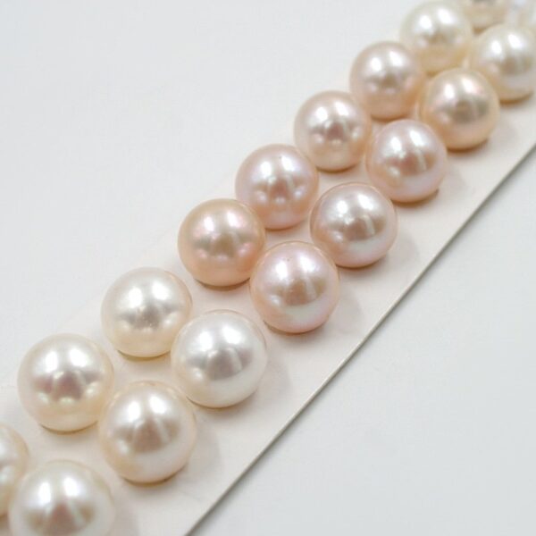 Fresh Water Pearls pairs round shape size 12-12½mm - Natural Color and White Color