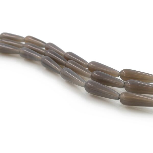 Agata grigia fili drop 30x10mm - Foro Passante