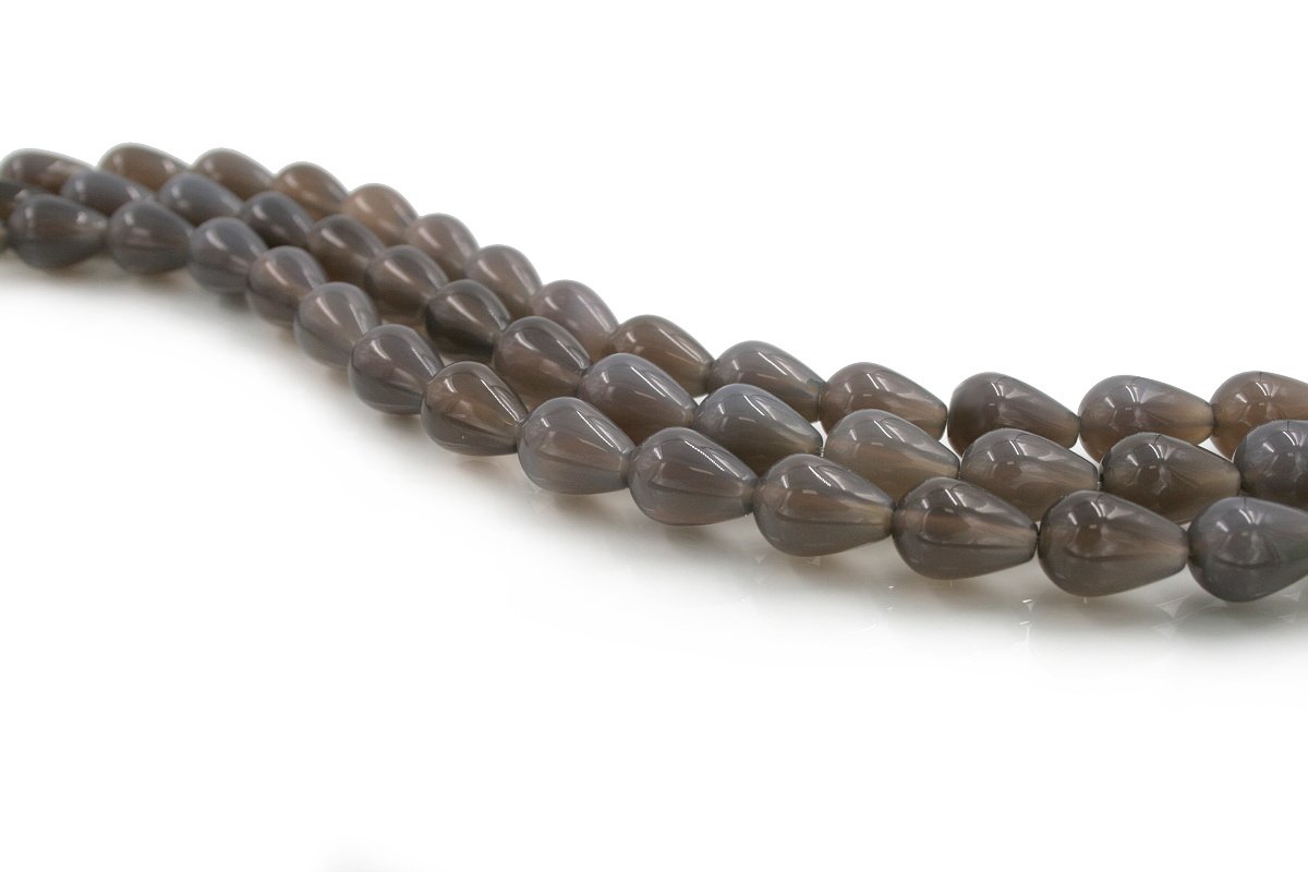 Grey Agate strands drop shape size 12x18mm