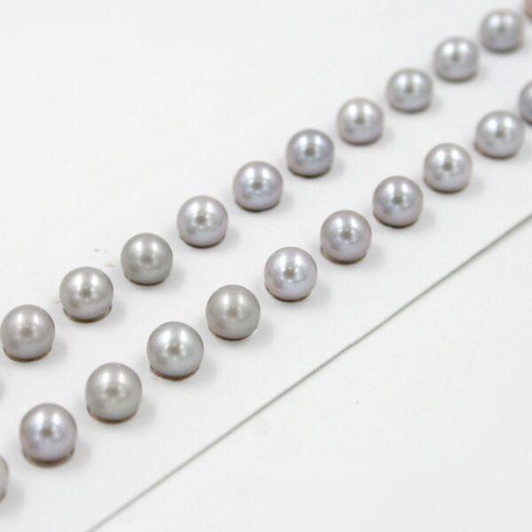 Fresh Water Pearls pairs round shape size 5½-6mm - Grey Color