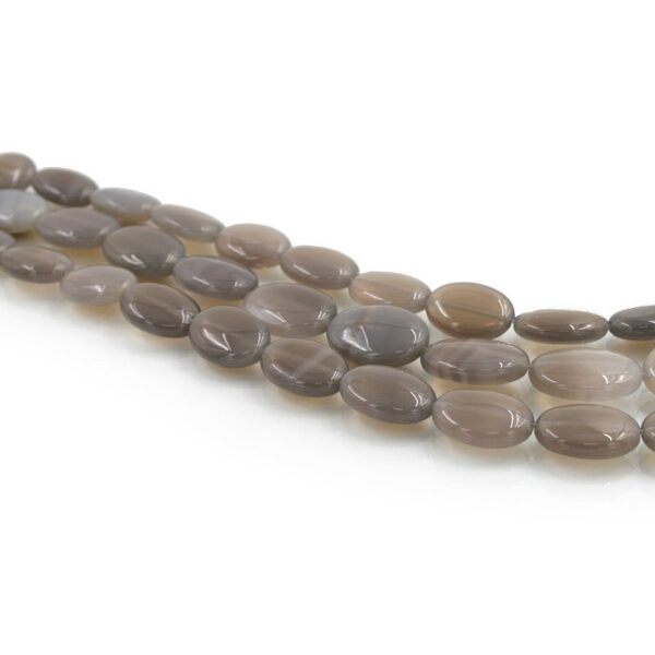 Agata grigia fili flat oval 18x13mm
