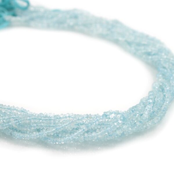 Aquamarine strands faceted washer shape size 3x2mm / 4½x2mm