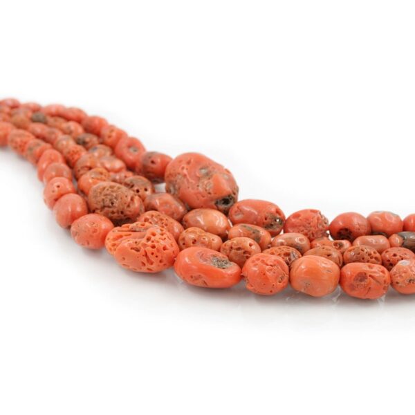 Mediterranean Coral gradation strands raw tumbles shape