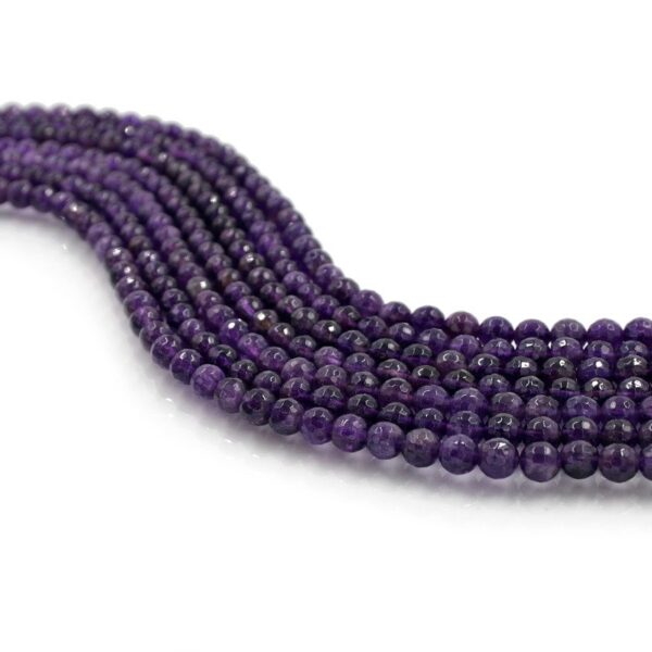Amethyst strands faceted round shape size 6mm