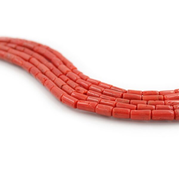 Mediterranean Coral strands cylindrical shape size 7x5mm / 10x5mm