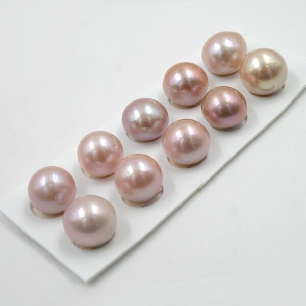 Fresh Water Pearls pairs SemiRound shape size ~13-14mm - Natural Color