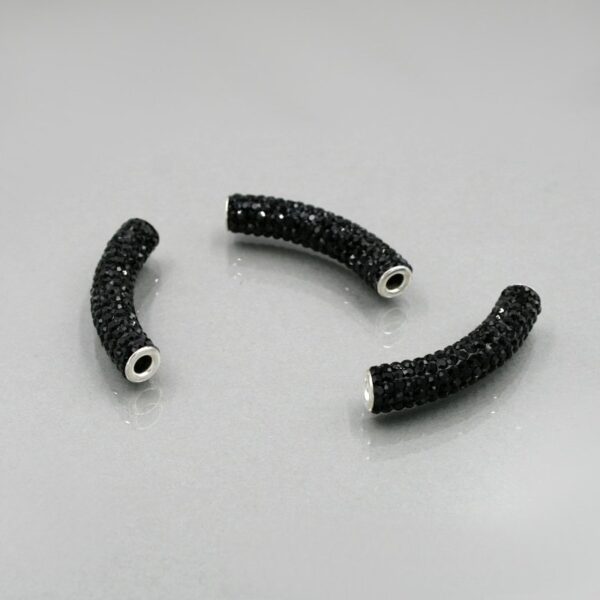 Tubi zirconati color nero 48mm