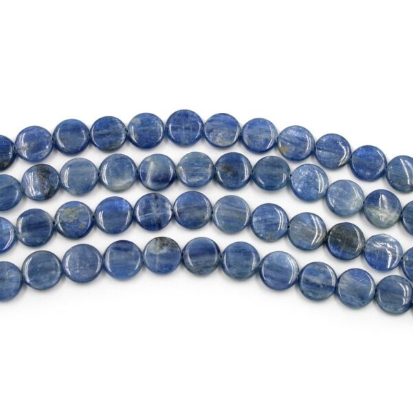 Kyanite strands coin shape size 14mm