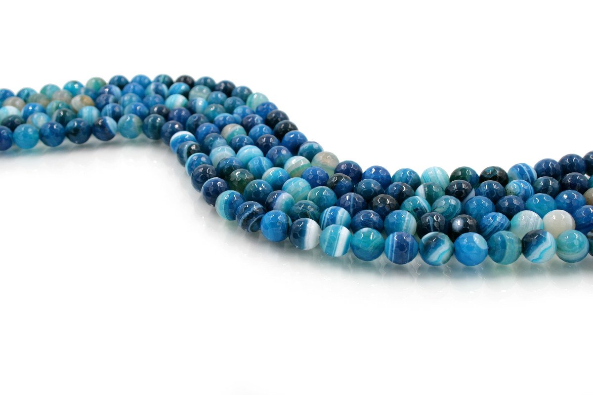 Bracciale Tibetano Tamashii In Agata Striata Blu Scuro – Pietre Naturali, Cordoncino Blu, Unisex, Benedetto Dai Monaci