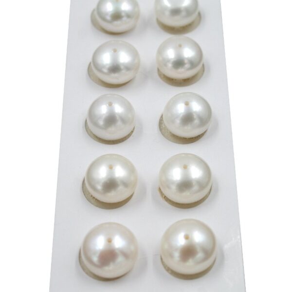 Fresh Water Pearls pairs button shape size 10-10½mm - Full Drilled