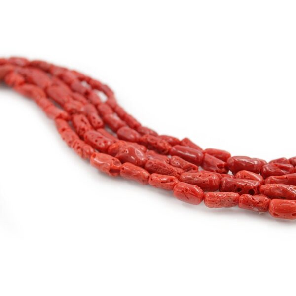 Mediterranean Coral strands irregular cylindrical shape size ~ 6x16mm