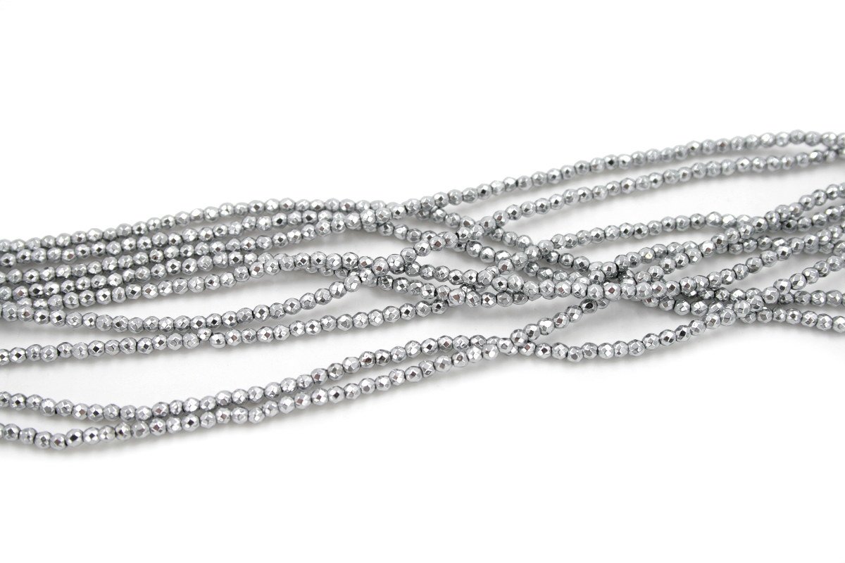 Ematite fili round sfaccettati 2mm - Silver