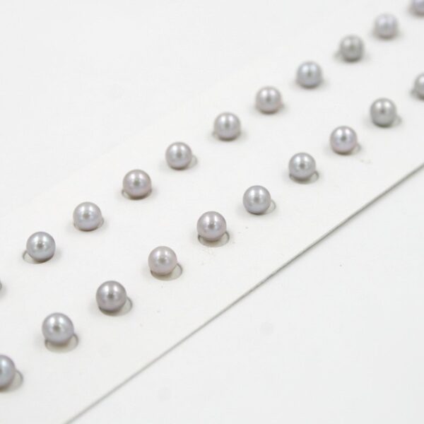 Fresh Water Pearls pairs round shape size 3½-4mm - Grey Color