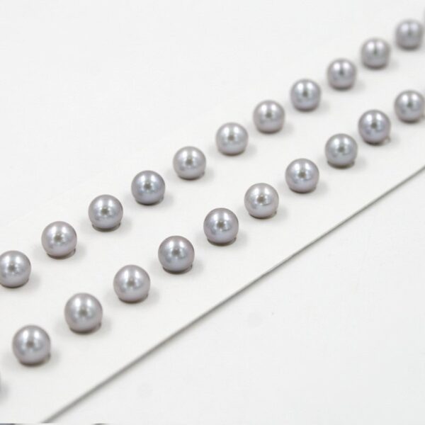 Fresh Water Pearls pairs round shape size 5-5½mm - Grey Color