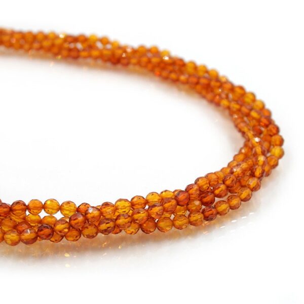 Baltic Amber strands faceted round shape size 4mm