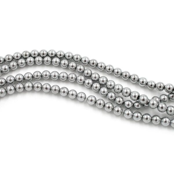 Hematite strands round shape size 6mm - Silver color