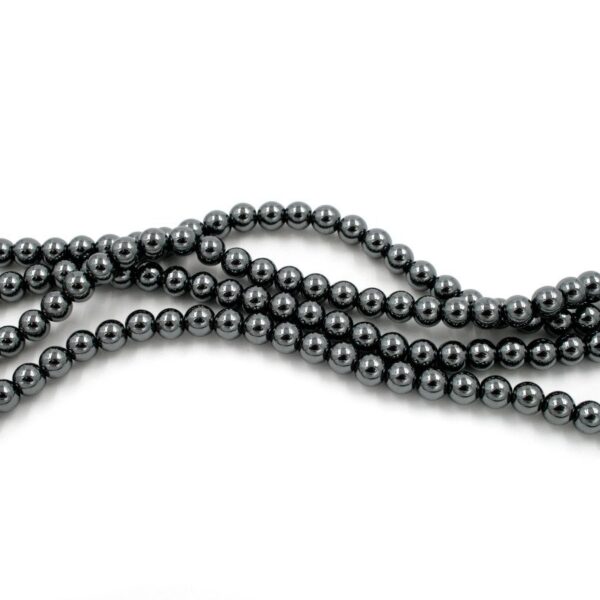 Hematite strands round shape size 6mm