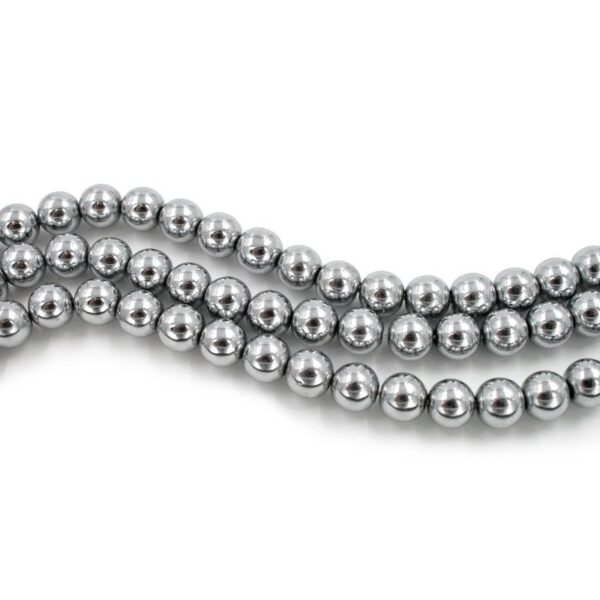 Hematite strands round shape size mm - Silver color