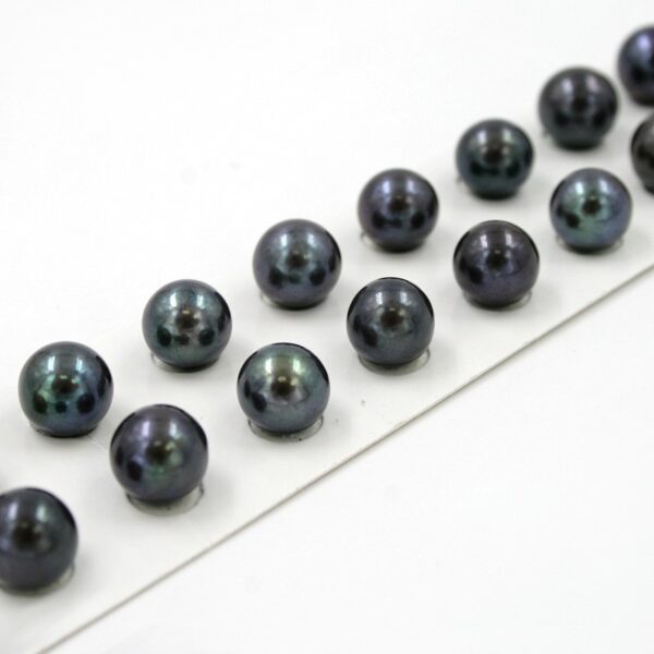 Fresh Water Pearls pairs round shape size 10-10½mm - Black Color
