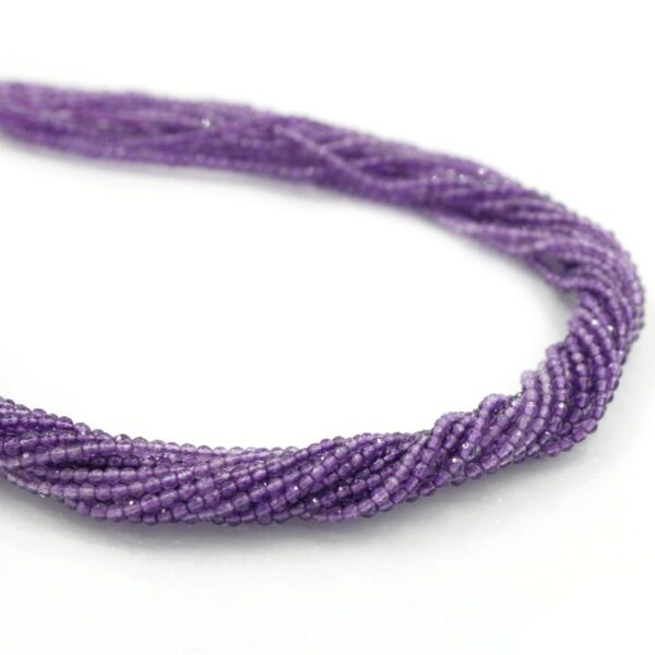 Amethyst strands faceted round shape size 2mm