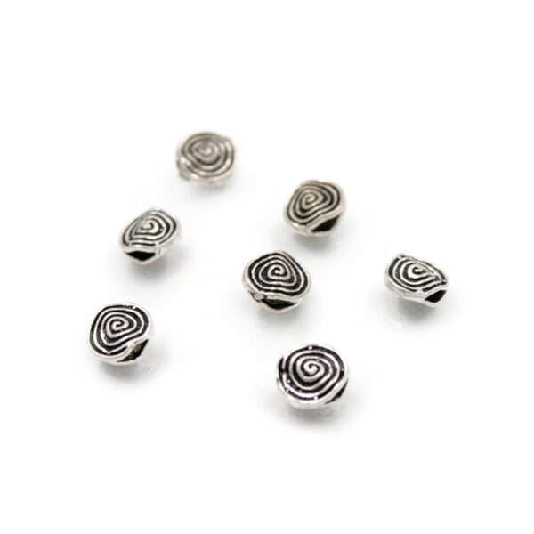 Sterling silver spacer coin "spiral" shape size 8mm