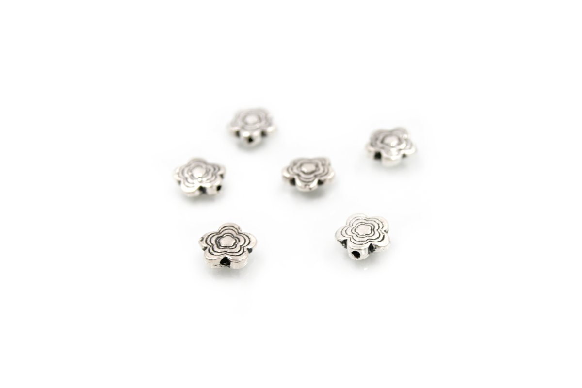 Sterling silver spacer flat flower shape size 8mm