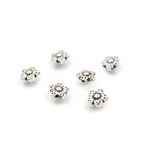 Sterling silver spacer flat flower shape size 10mm