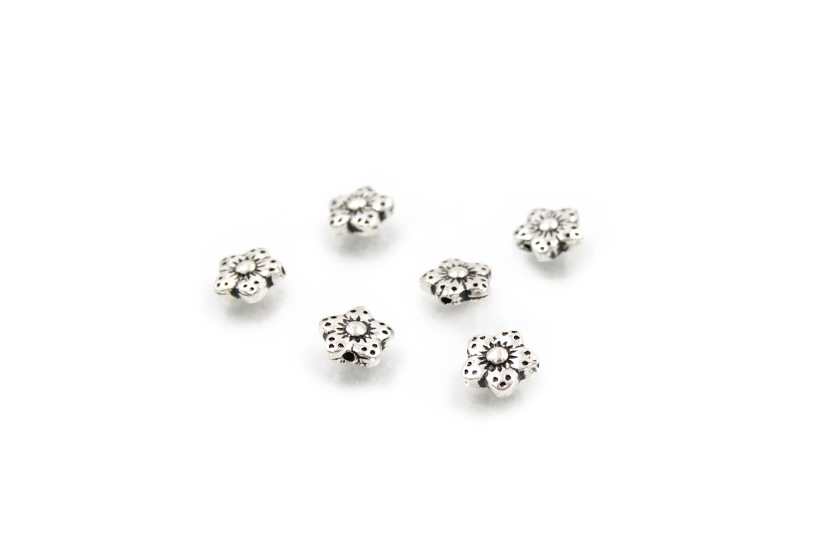 Sterling silver spacer flat flower shape size 10mm