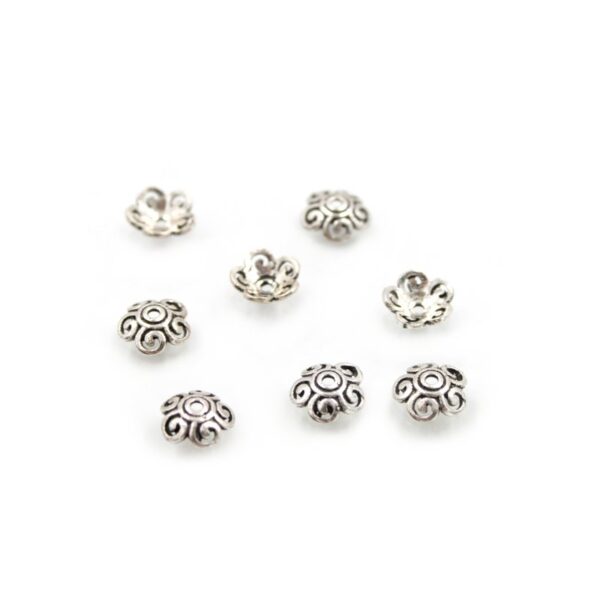 Sterling silver cup flower shape size 8mm