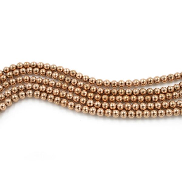 Hematite strands round shape size 4mm - Rosè color