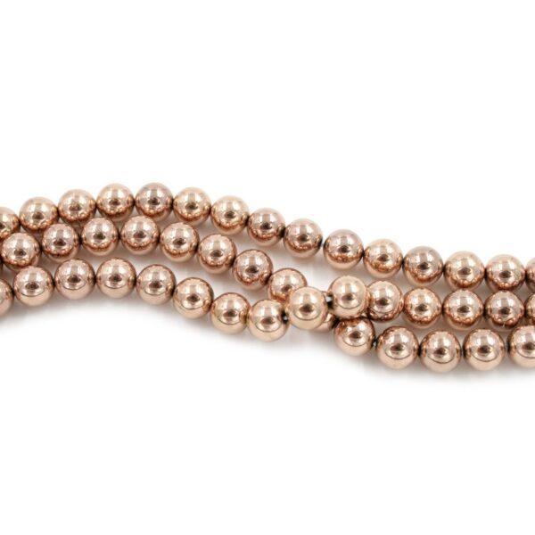 Hematite strands round shape size 6mm - Rosè color