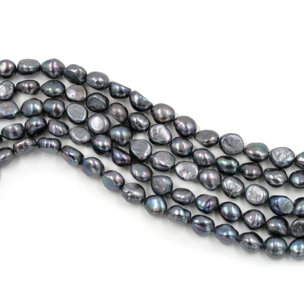Fresh Water Pearls strands baroque shape size 11-12mm - Black Color