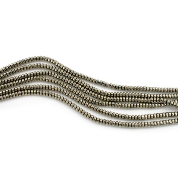Hematite strands washer shape size mm - Pyrite color