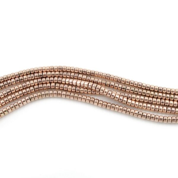 Hematite strands washer shape size 3x2mm - Rosè color