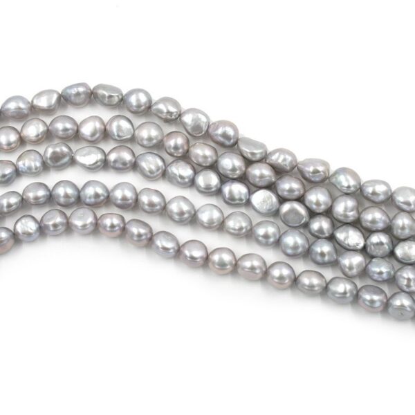 Fresh Water Pearls strands baroque shape size 11-12mm - Grey Color