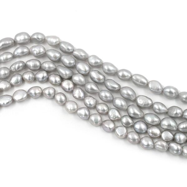 Fresh Water Pearls strands baroque shape size 10-11mm - Grey Color