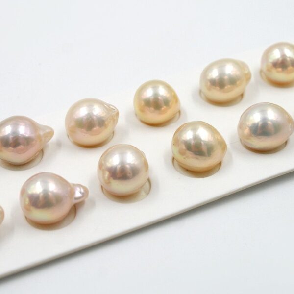 Fresh Water Pearls pairs baroque shape size ~12-13mm - Natural Color