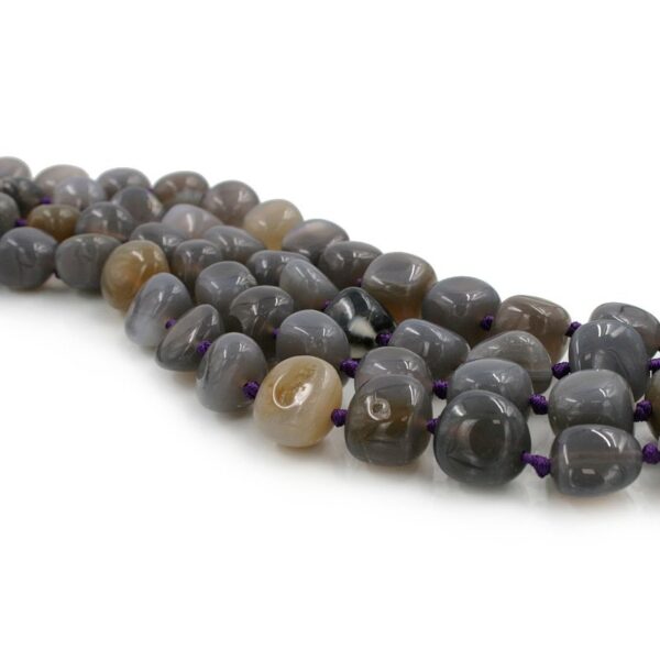 Agata grigia fili sassi - ~ 15x14mm / 17x18mm