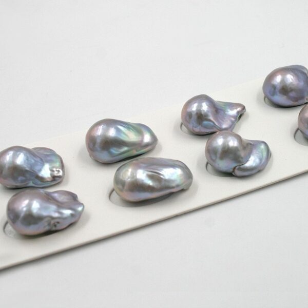 Fresh Water Pearls pairs baroque shape size ~12-15mm - Silver Color