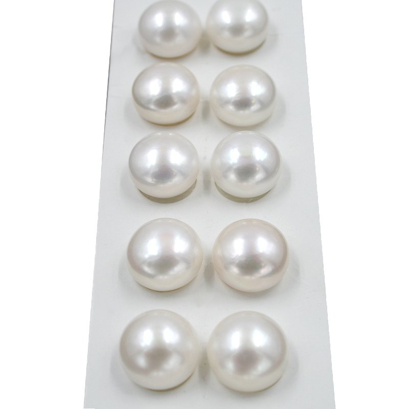 Fresh Water Pearls pairs button shape size 11-12mm