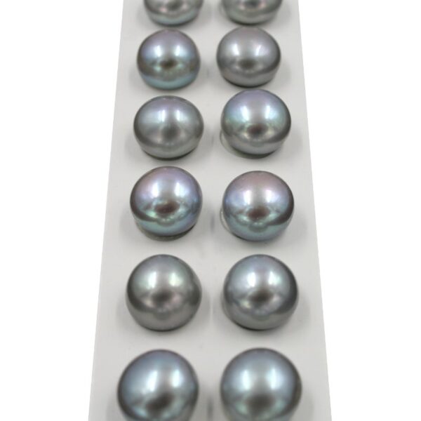 Fresh Water Pearls pairs button shape size 11-12mm - Silver Color