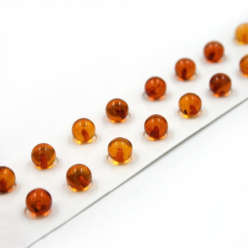 Baltic Amber pairs round shape size 8mm