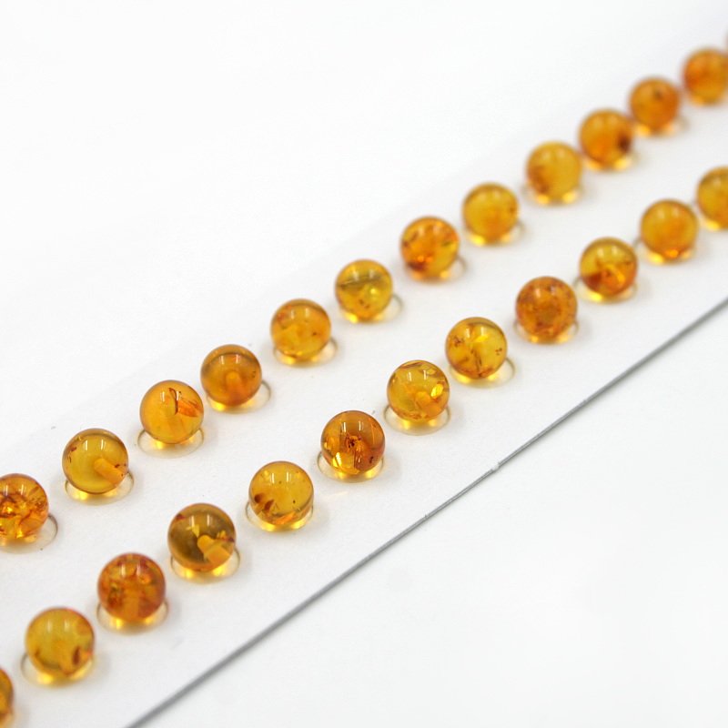 Baltic Amber pairs round shape size 6mm