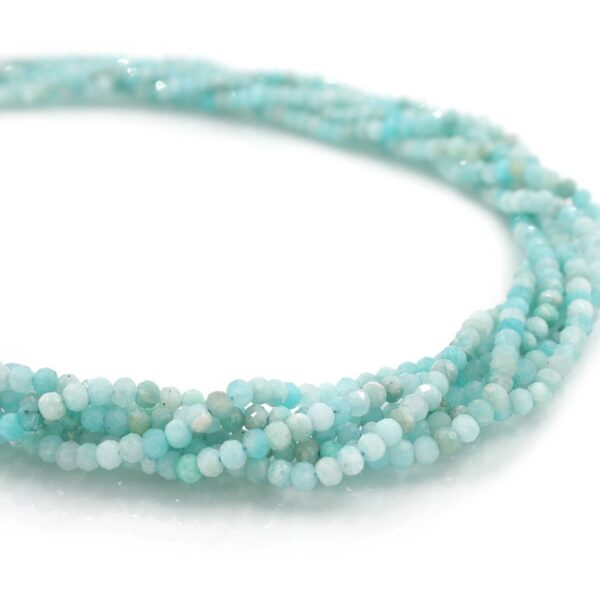 Amazonite strands faceted washer shape size 4mm