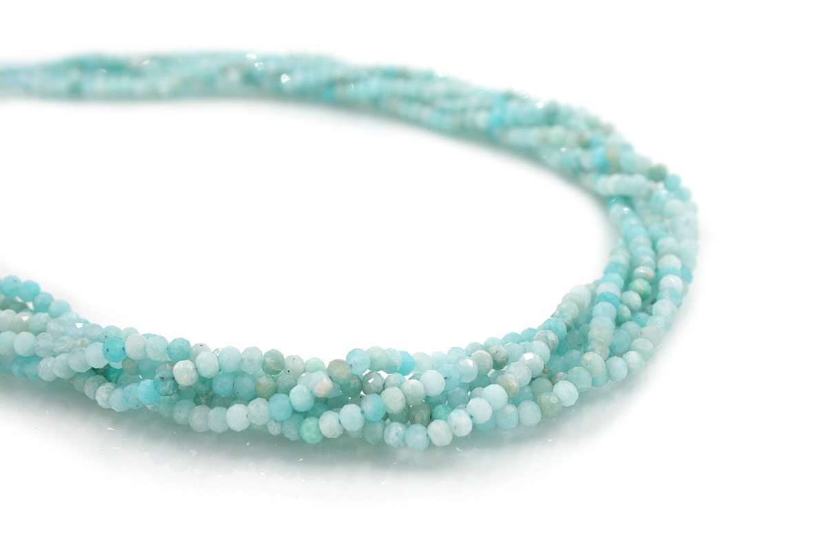 Amazonite strands faceted washer shape size 4mm