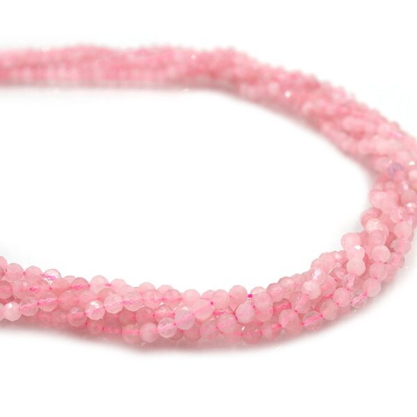 Quarzo rosa fili round sfaccettati 4mm - Qualità B