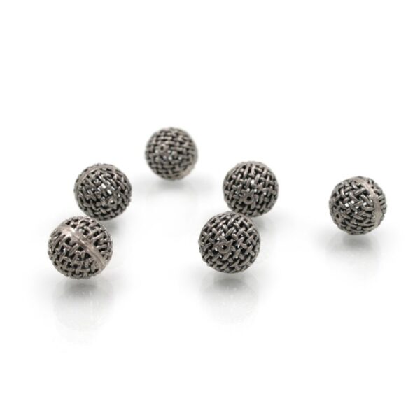 Sterling silver spacer engraved round shape size 12mm